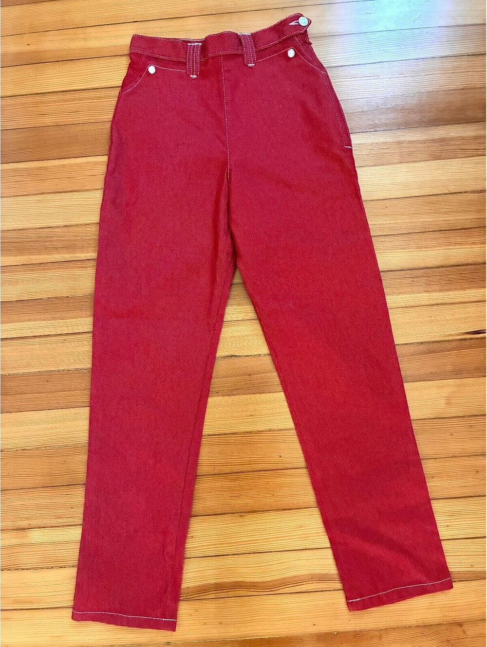 Freddies of Pinewood Red Western Pedal Pusher Jeans - 24" Waist - NWT -50s Style
